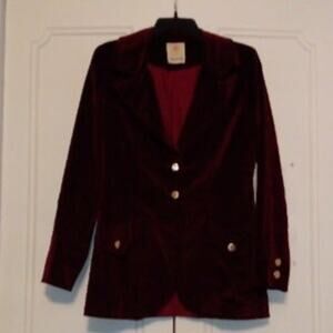 Rich Reddish Purple Velvet Coat from the 1970s  Unisex.